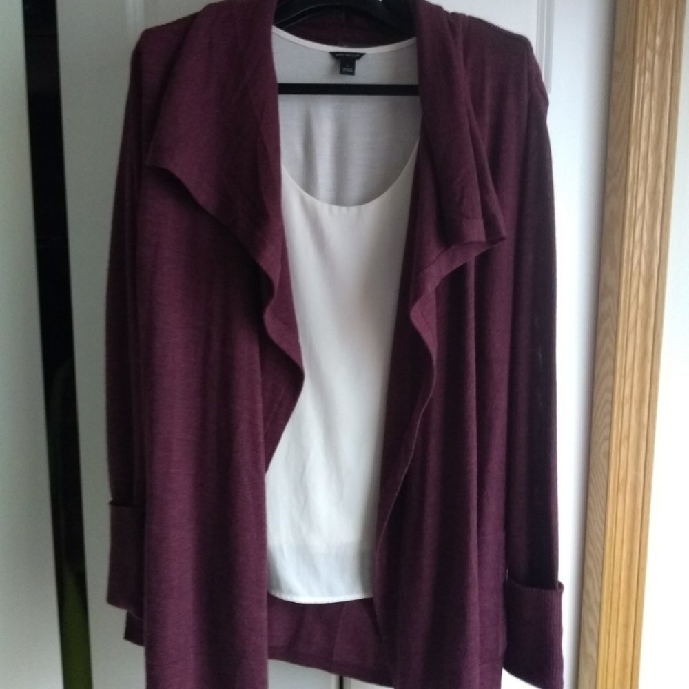 Long Burgundy Eddie Bauer Cardigan